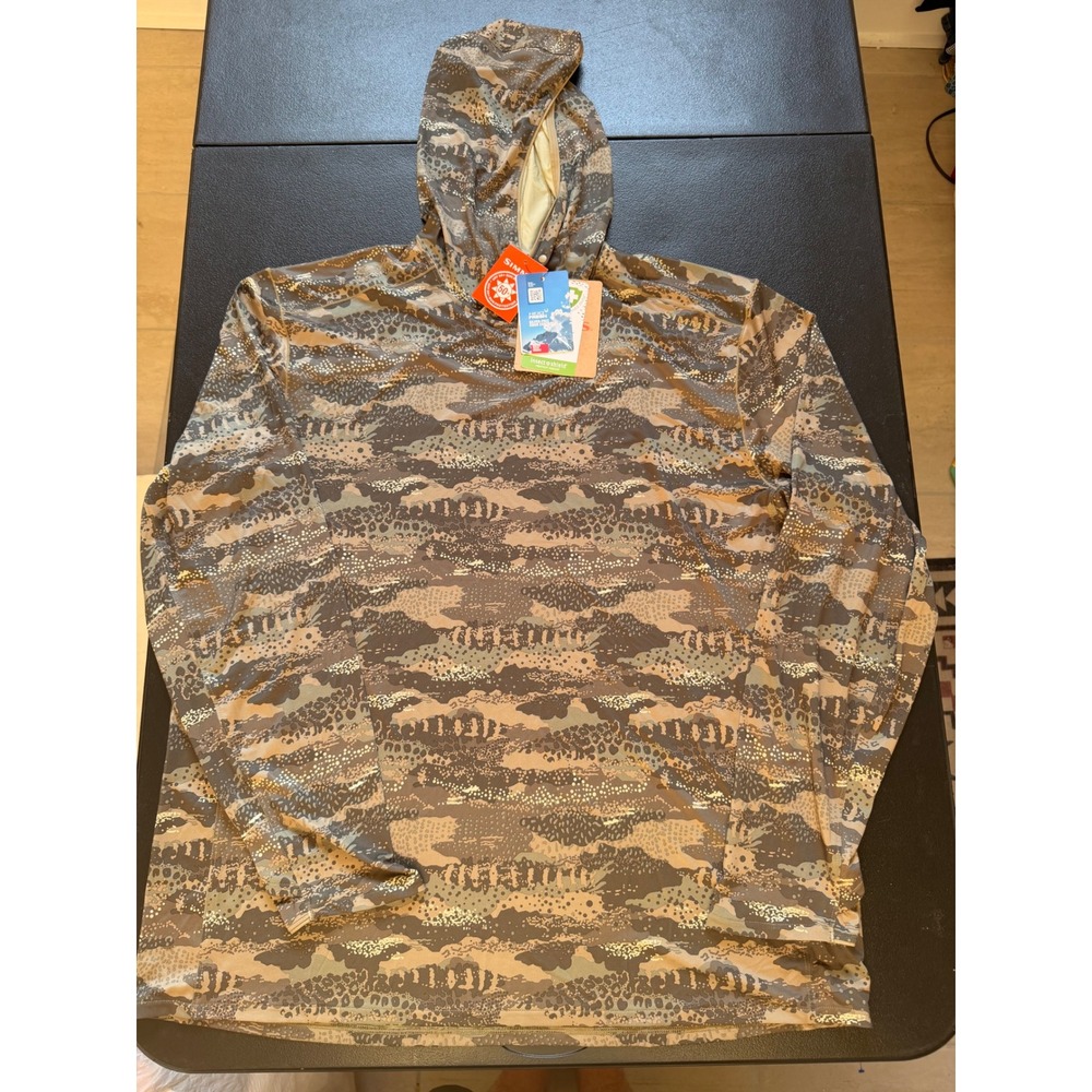Simms Bugstopper Solarflex Hoody XL Shroud Loden Camo UPF 50 Fishing Shirt NWT